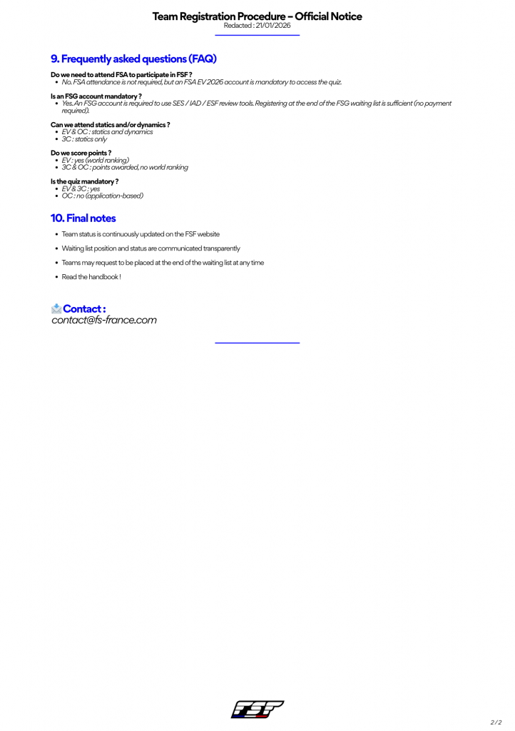 team registration procedure official notice 1